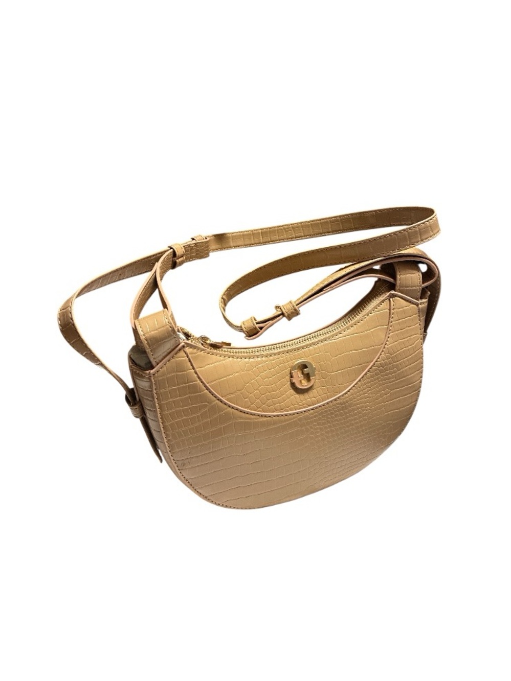 Time and Tru Olivia Mocha Spanish Crossbody Bag with Gold Hardware - Picture 2 of 7